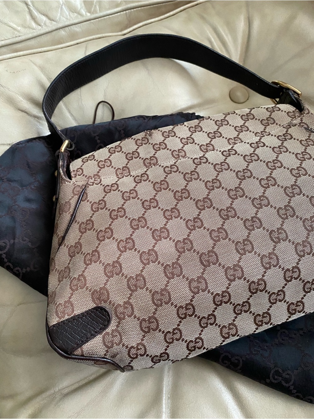 Gucci Tom Ford READ Chain Hobo Bag Flap Horse Bit GG Monogram Canvas - Picture 13 of 15